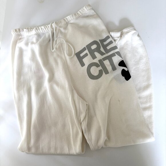 Freecity White French Lightweight Terry Joggers_Size S - Picture 7 of 10